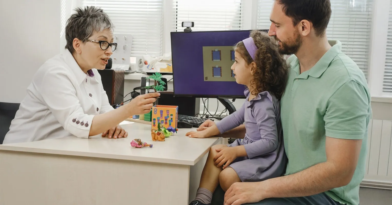 Professional speech therapy session